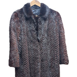 Kiyomi Vintage Auburn Chevron Mink Fur Coat