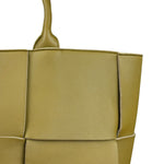 Bottega Veneta Muted Olive Intreccio Arco Woven Leather Tote