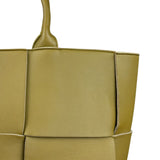 Bottega Veneta Muted Olive Intreccio Arco Woven Leather Tote