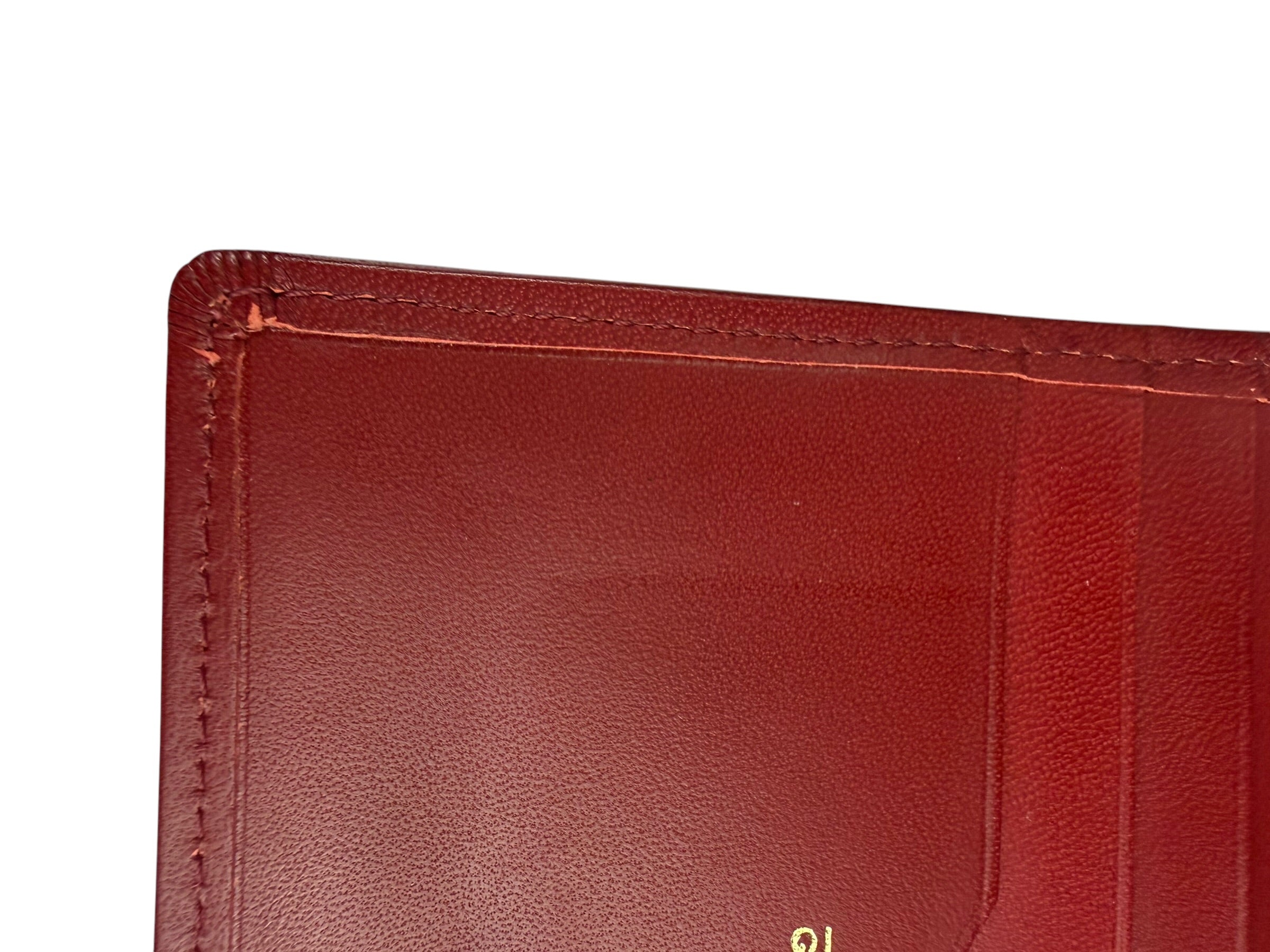 Givenchy Vintage Red Leather Trifold Wallet