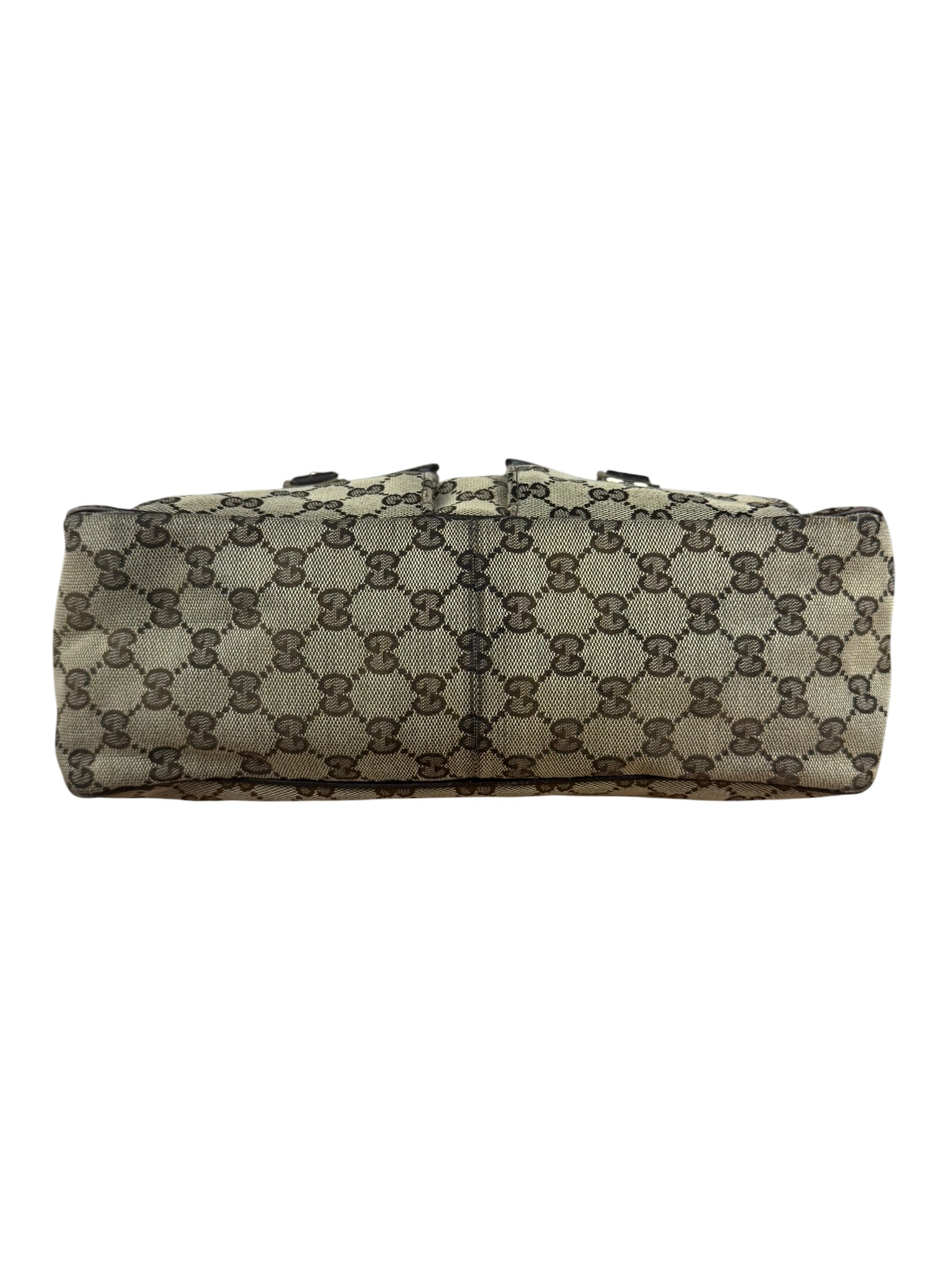 Gucci Vintage Brown Canvas GG Shoulder Bag