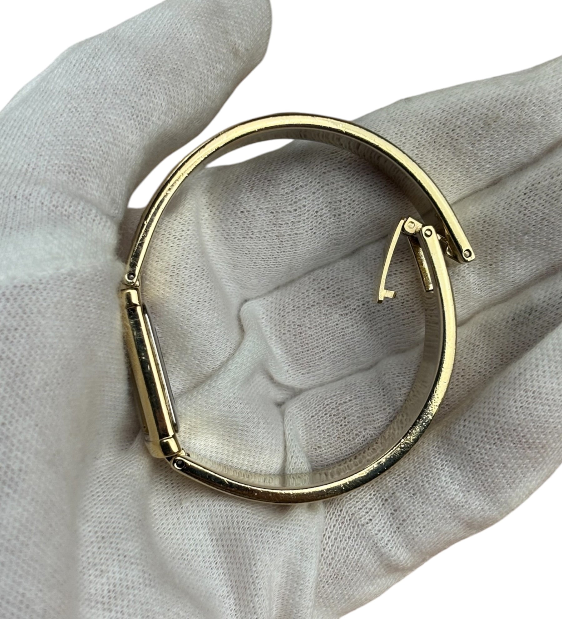 YSL Mother of Pearl Dial 40th Anniversary Gold Bangle