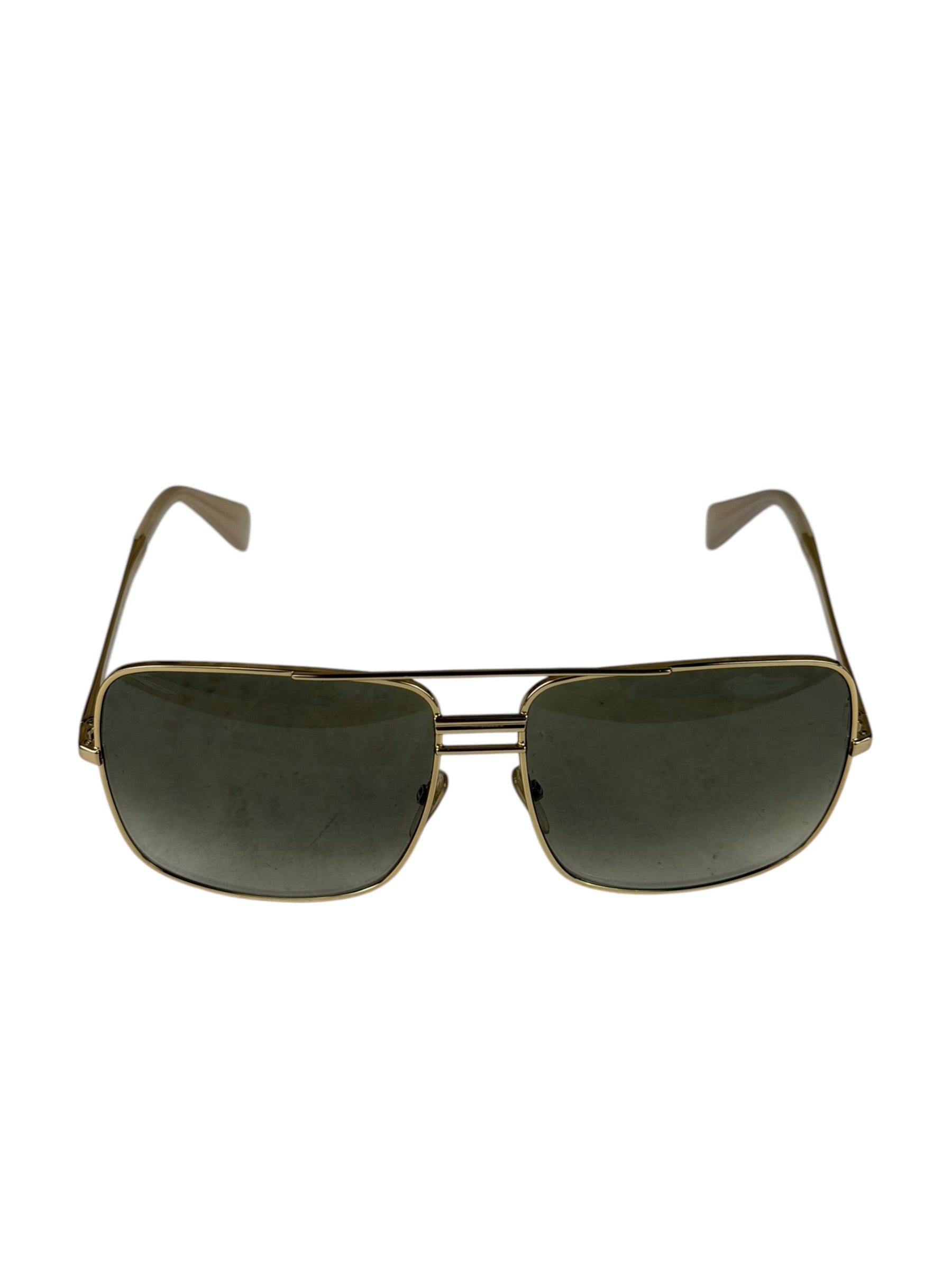 Celine Gold Tone Square Aviator Sunglasses CL41808/S