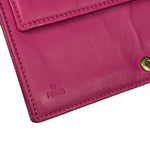 Fendi Roma Pink Leather Embossed Wallet on Chain