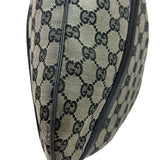 Gucci Black Leather Trim GG Supreme Hobo Bag
