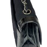 Chanel Black Patent Leather Trim/Cotton 2.55 Reissue Flap Bag 2000
