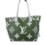 Louis Vuitton Olive Green/Beige Monogram Giant Neverfull MM