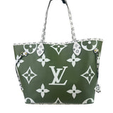 Louis Vuitton Olive Green/Beige Monogram Giant Neverfull MM