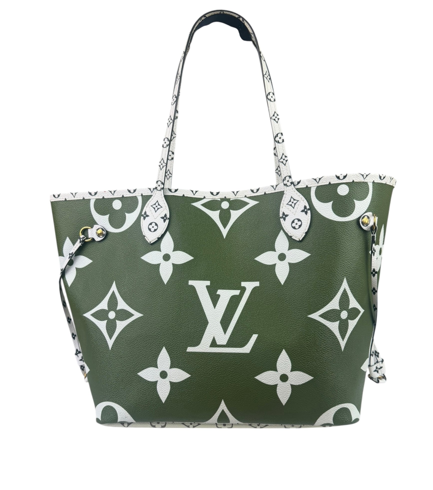 Louis Vuitton Olive Green/Beige Monogram Giant Neverfull MM