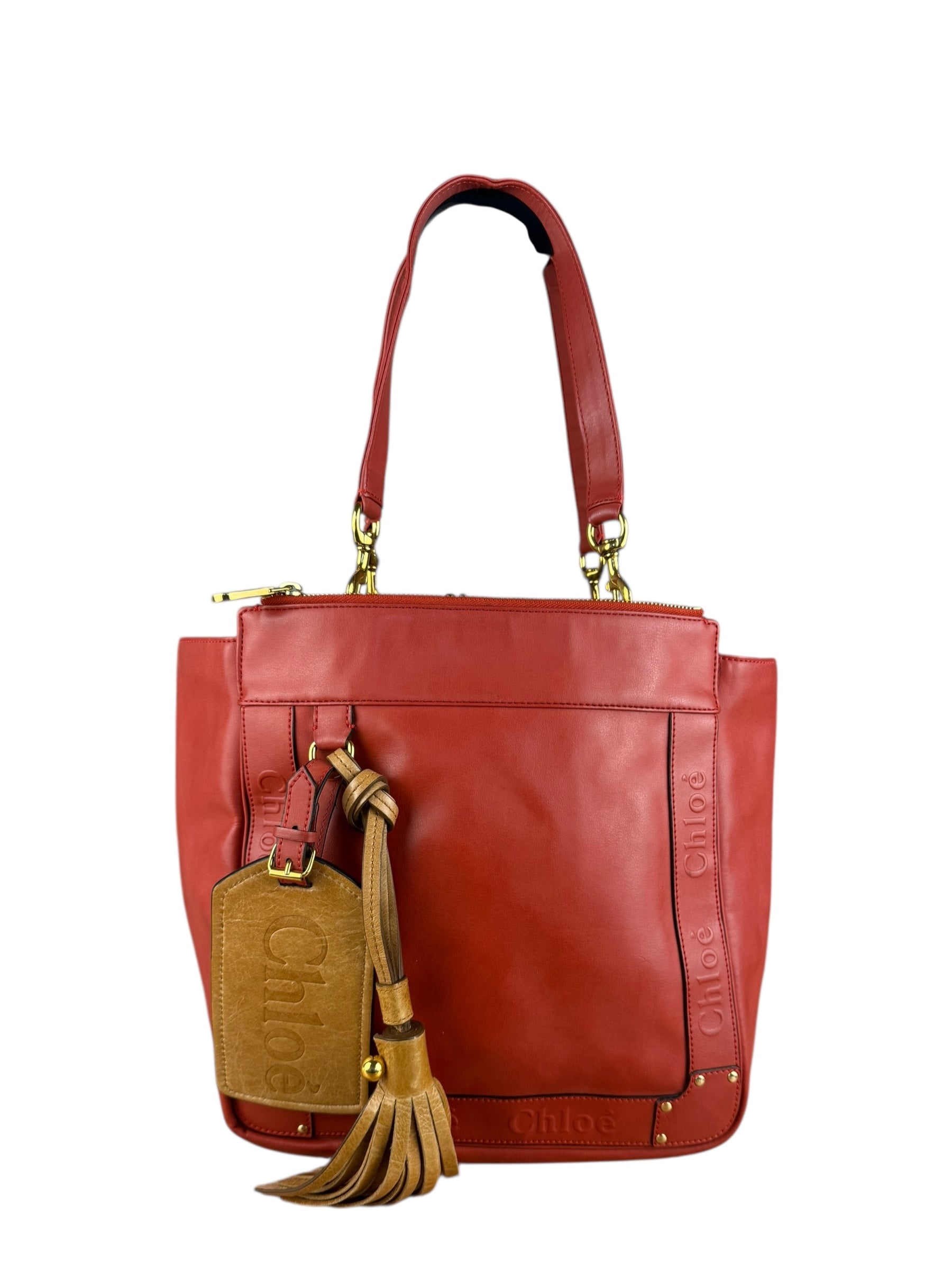 Chloé Eden Leather Cherry Shoulder Tote