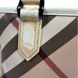 Burberry Beige Nova Check Canvas Patent Leather Tote Bag
