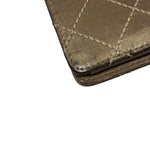Chanel Metallic Bronze Quilted Leather Bi-Fold Long Wallet