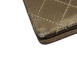 Chanel Metallic Bronze Quilted Leather Bi-Fold Long Wallet