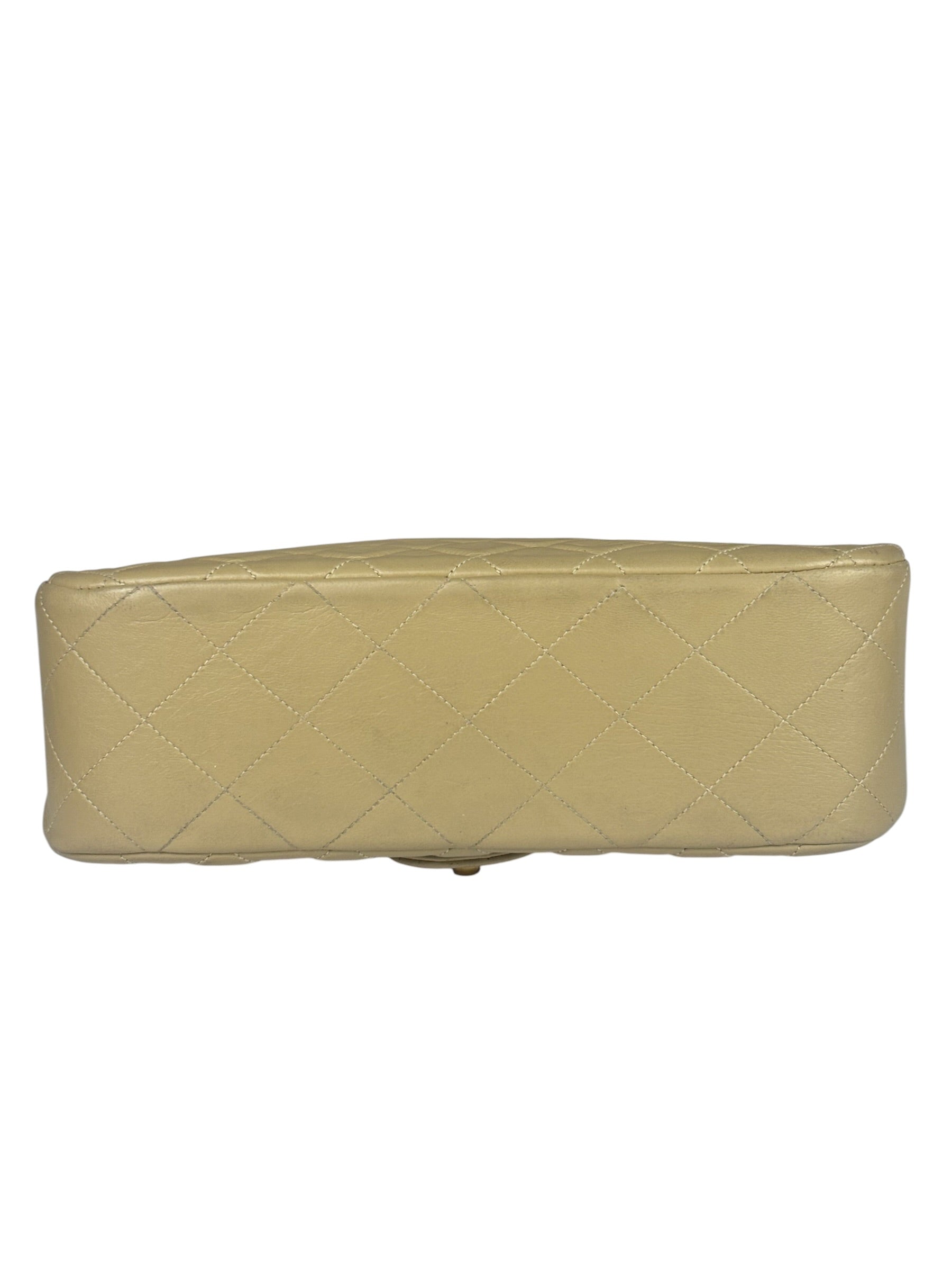 Chanel Beige Quilted Lambskin Flap Bag 90's