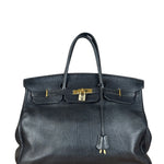Hermes Black Togo Leather Birkin 40 Handbag Gold 1998