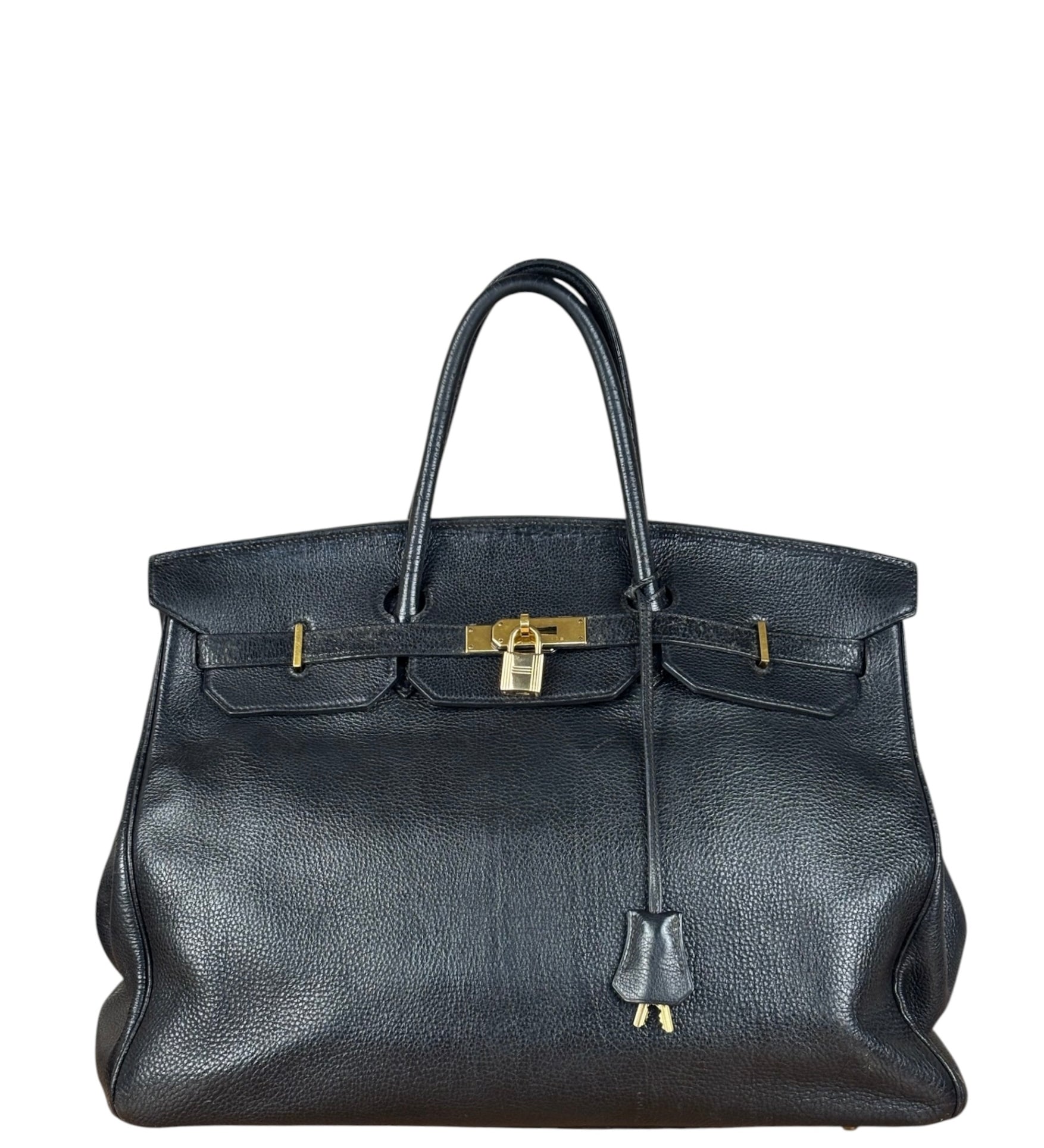 Hermes Black Togo Leather Birkin 40 Handbag Gold 1998