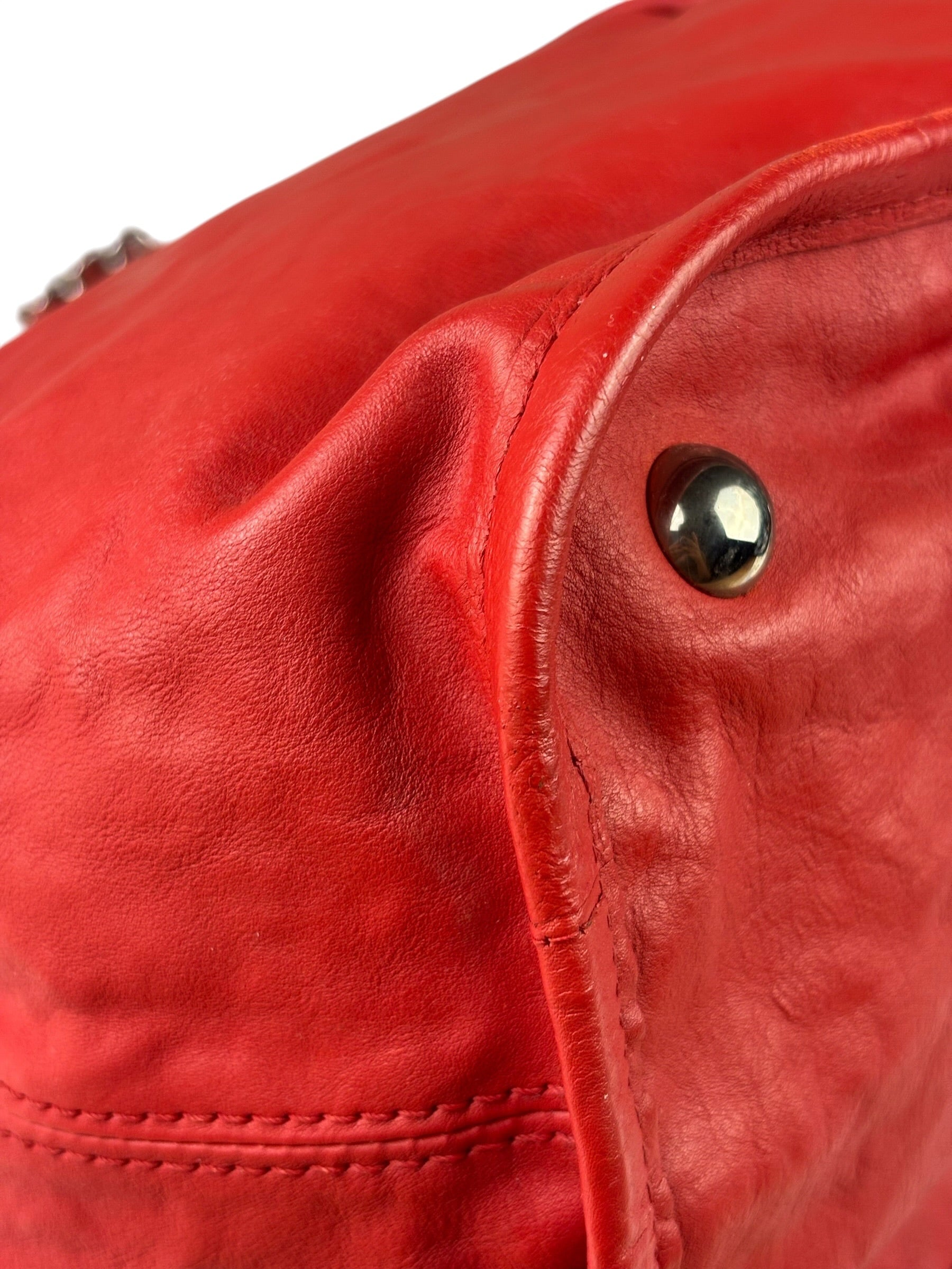 Chanel Red Quilted Leather Natural Beauty Chain Tote 2010