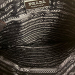 Prada Vintage Brown/Black Woven Tweed Trim Tote Handbag