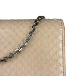 Fendi Pink Python Flower Studded Mini Chain Shoulder Bag