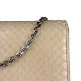 Fendi Pink Python Flower Studded Mini Chain Shoulder Bag
