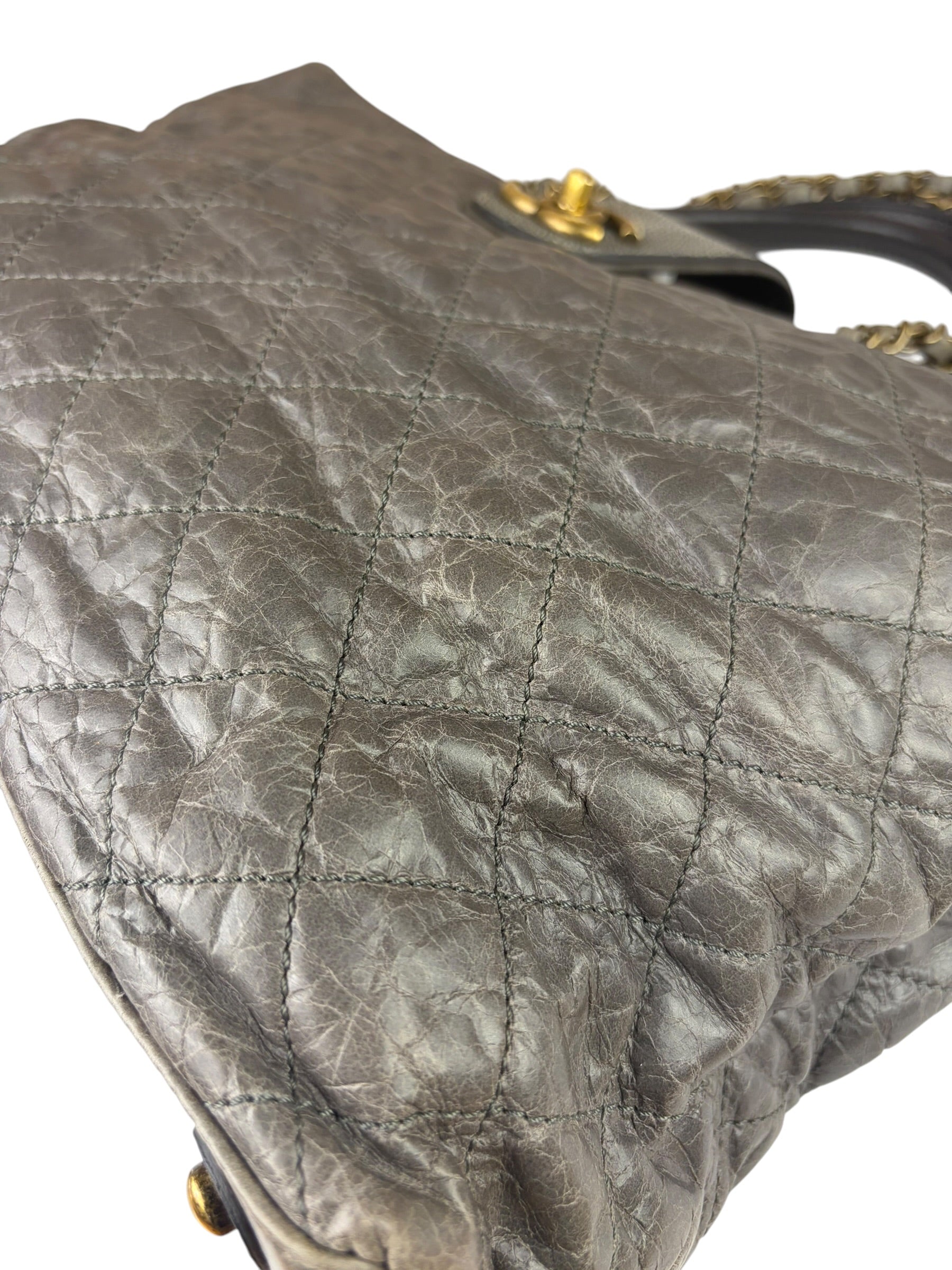 Chanel Grey Quilted Calfskin Paris-Bombay Bindi Two-Way Tote 2012