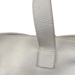 Burberry White Pebbled Leather Shoulder Bag