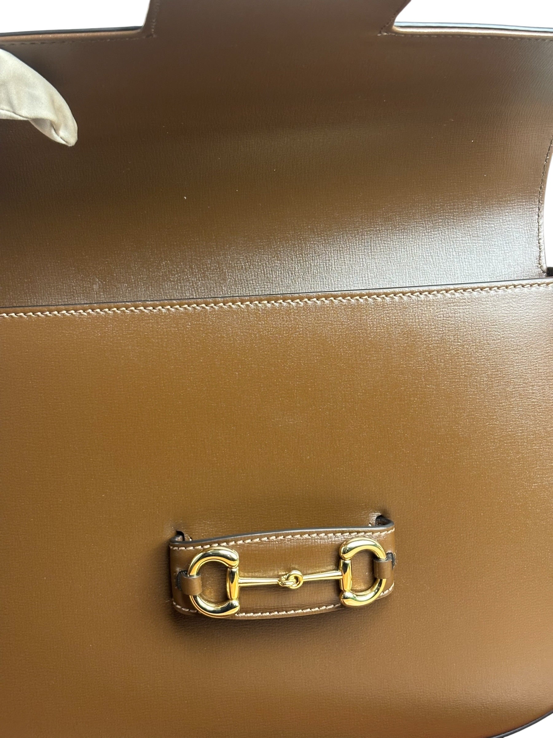 Gucci Tan Brown 1955 Horsebit Shoulder Bag