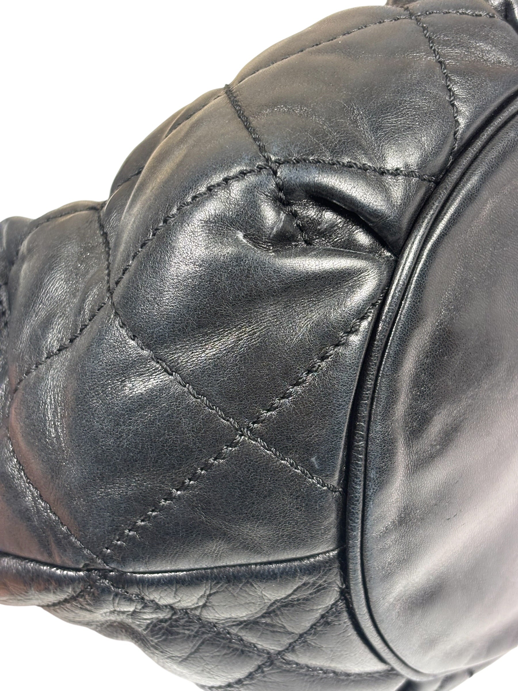 Chanel Black Quilted Lambskin Cloudy Bundle Hobo 2005