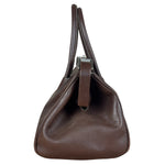 Prada Brown Leather Madras Cerniera Doctor Handbag