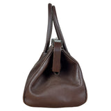 Prada Brown Leather Madras Cerniera Doctor Handbag