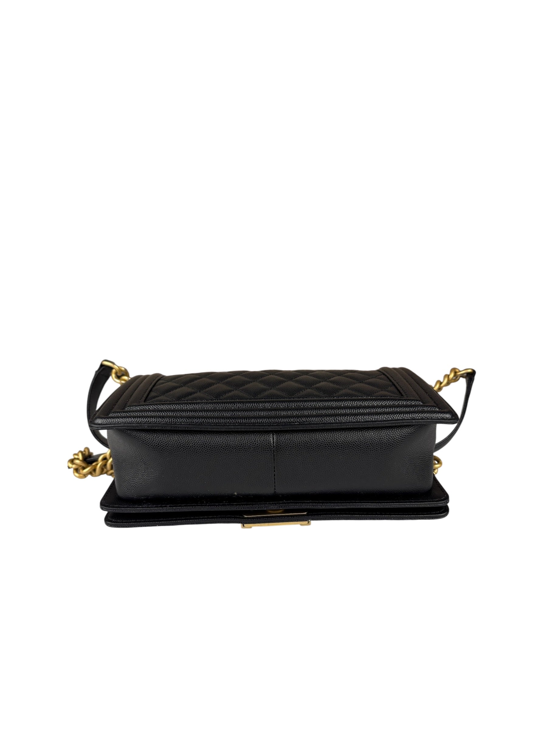 Chanel Black Caviar Leather Boy Bag