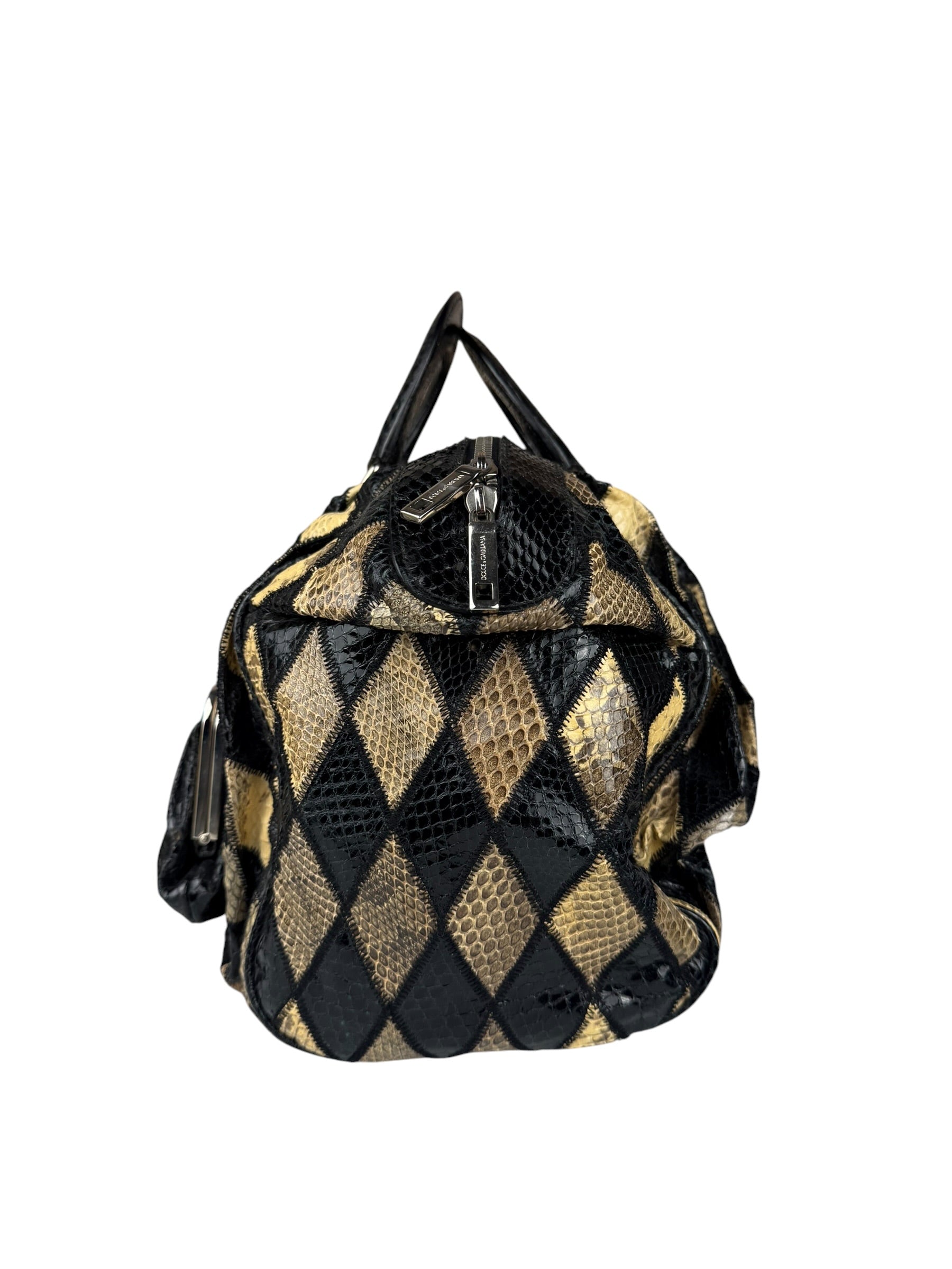 Dolce & Gabbana Miss Curly Python Patchwork Handbag