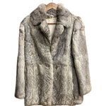 Vintage Grey Rabbit Fur Pink Liner Coat (Tagged 11)