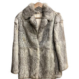 Vintage Grey Rabbit Fur Pink Liner Coat (Tagged 11)