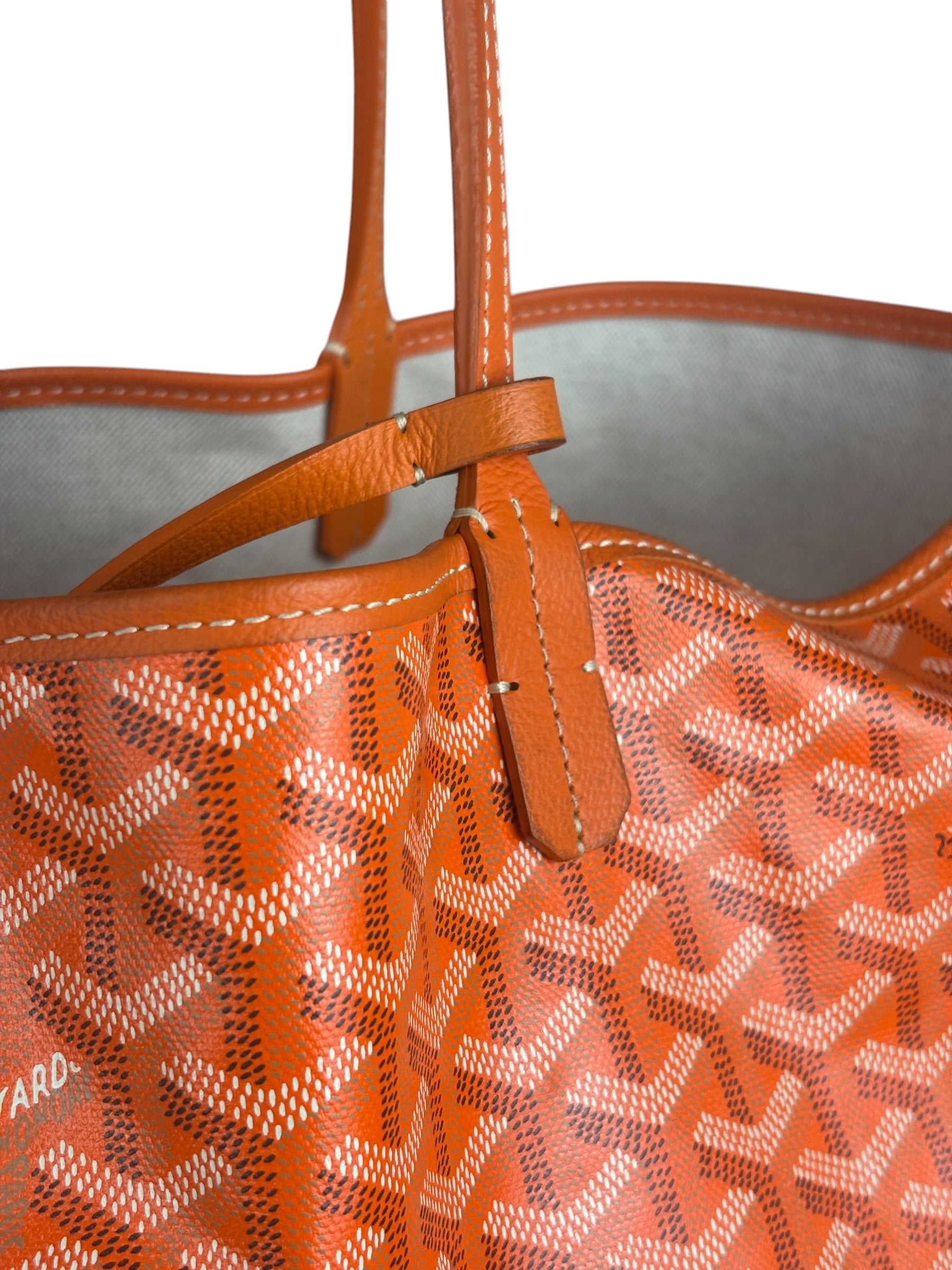 Goyard Saint Louis Orange Leather Tote Bag
