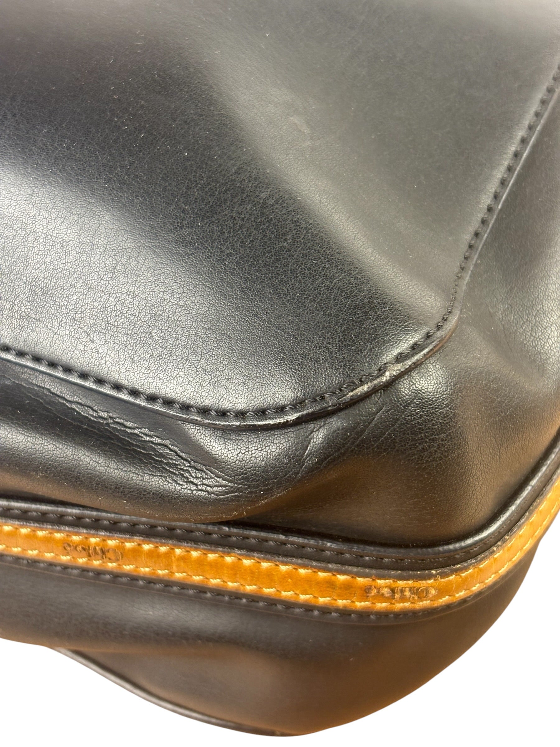 Chloe Black Leather Roy Large Zip Shoulder Bag
