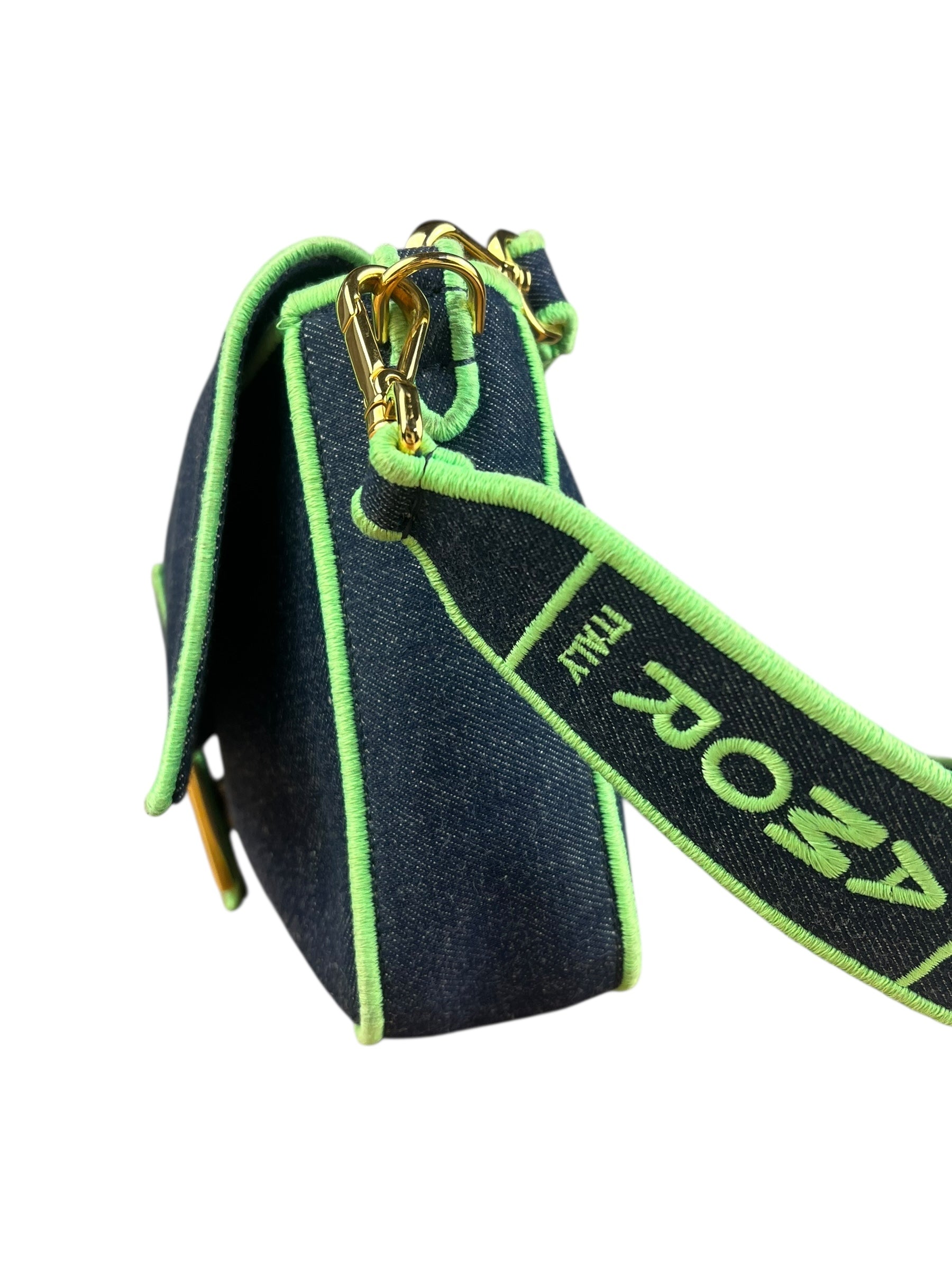 Fendi Denim Baguette NM 2Way Handbag