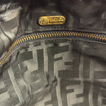 Fendi Black Faux Fur/Leather Trim Pouch