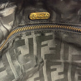 Fendi Black Faux Fur/Leather Trim Pouch