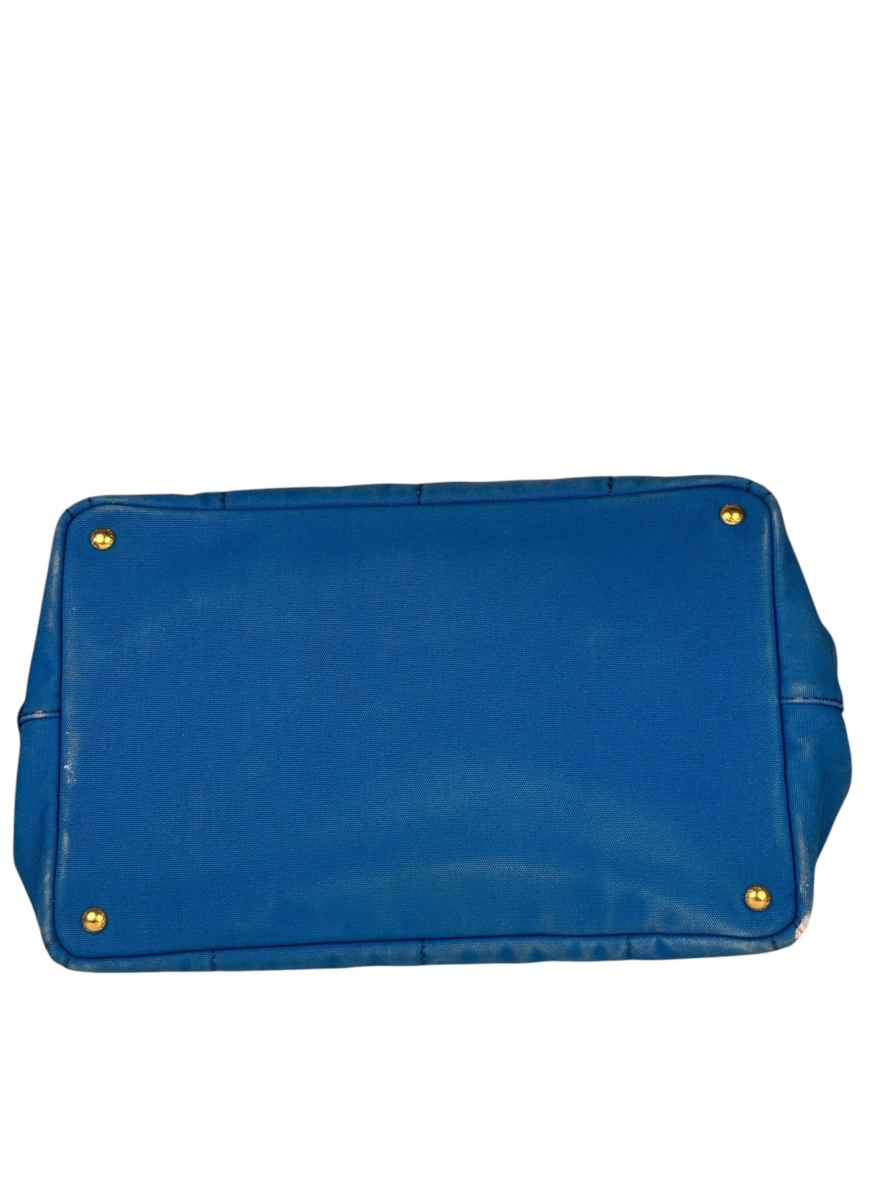 Prada Vintage Blue Canapa Canvas Tote