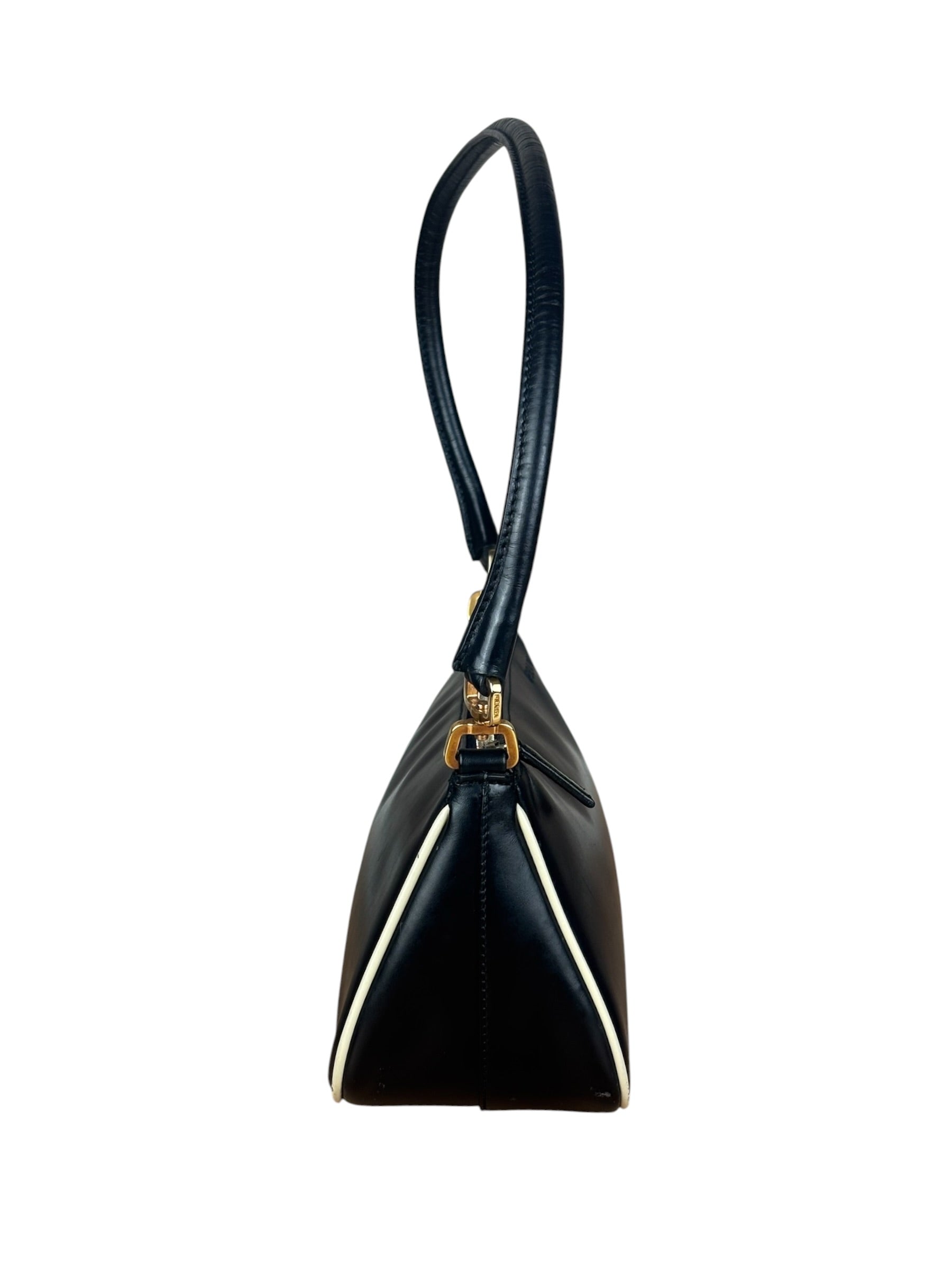 Prada Vintage Black Leather Pochette