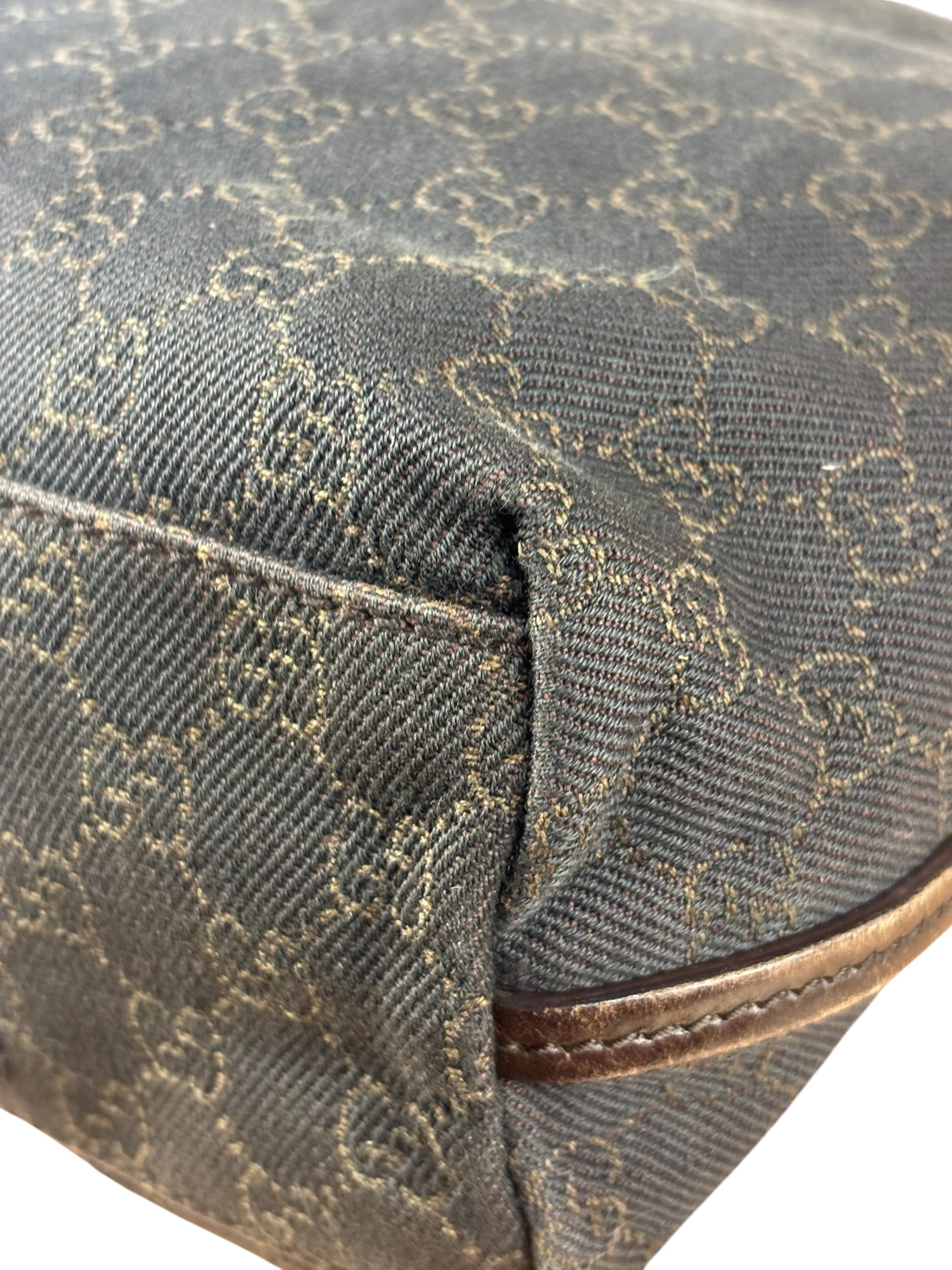 Gucci GG Denim leather Trim Gifford Tote Bag