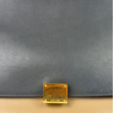 Celine Tri-Color Beige Leather/Suede Trapeze Medium Two-Way Bag