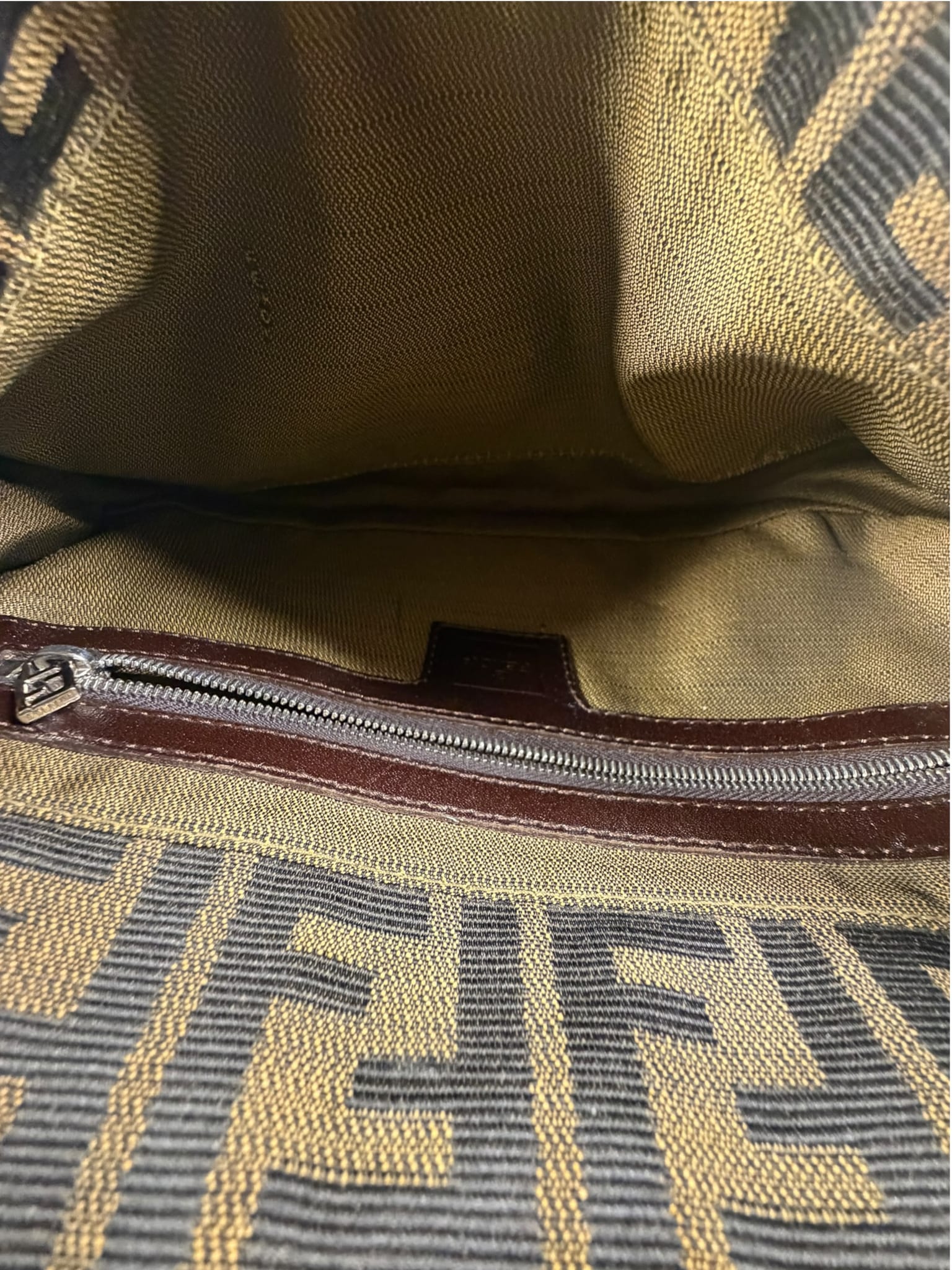 Fendi Beige/Brown Zucca Baguette
