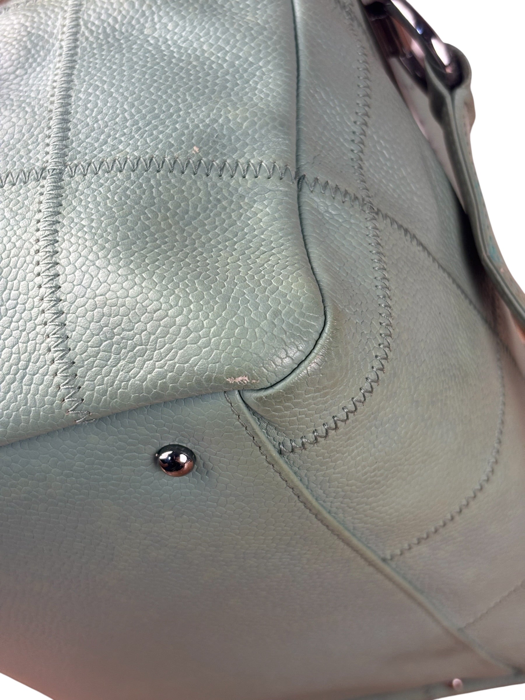 Chanel Light Green Quilt LAX Leather Bowler Bag 2004