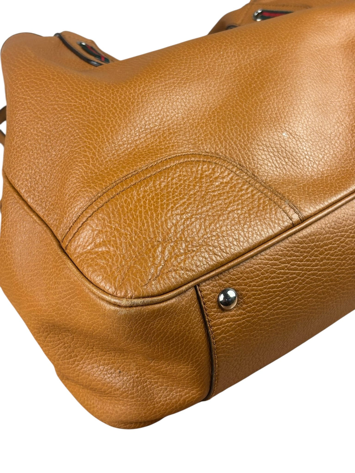 Gucci Brown Leather Sherry Line  Large Tote Bag