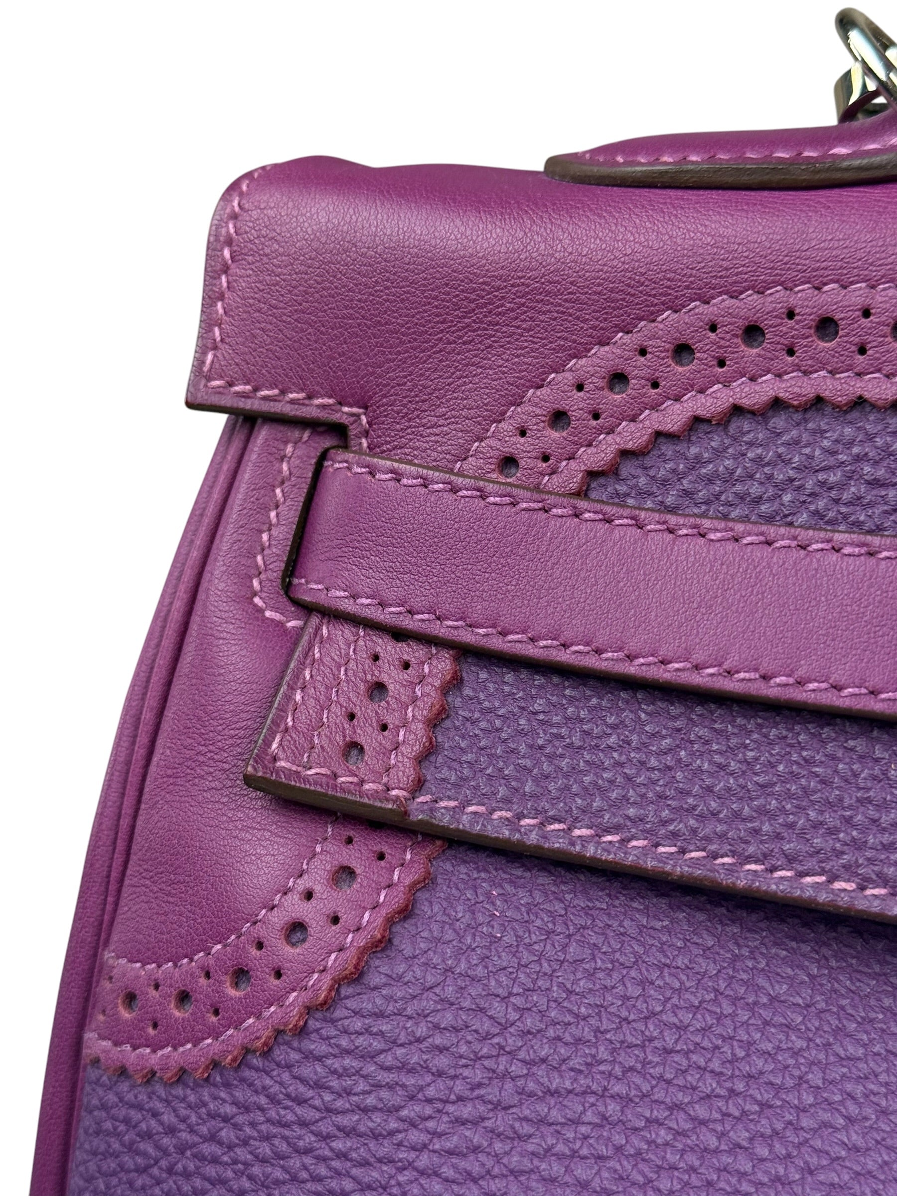 Hermes Kelly 35 Purple Ghillies Swift Togo Leather Handbag 2015