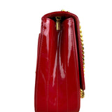 Saint Laurent Red Patent Vicky Chain Flap Bag