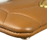 Mulberry Brown Leather Softie Quilted Coin Pouch