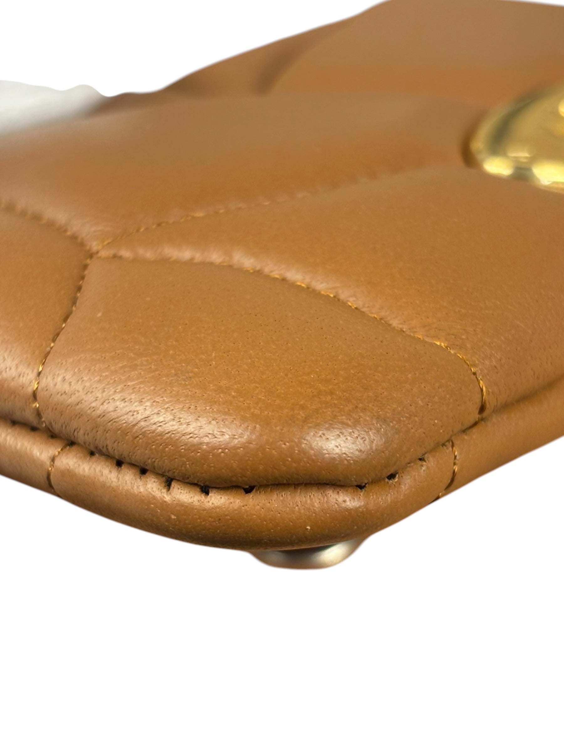 Mulberry Brown Leather Softie Quilted Coin Pouch